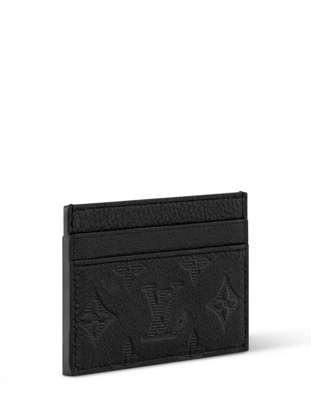 Louis Vuitton Black Embossed Monogram Card Holder : Double Card Holder